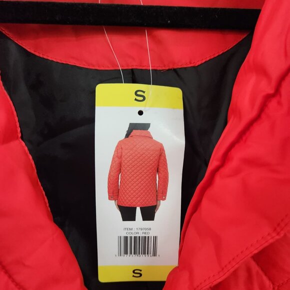 NWT Anne Klein Women’s Red Quilted Snap-Front Jacket – Size S - Picture 11 of 16